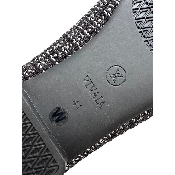 NWT Vivaia Margot 2.0 Square Toe Ballet Flats iBlack Silver Tweed Size 41W/ 10W - Picture 7 of 9